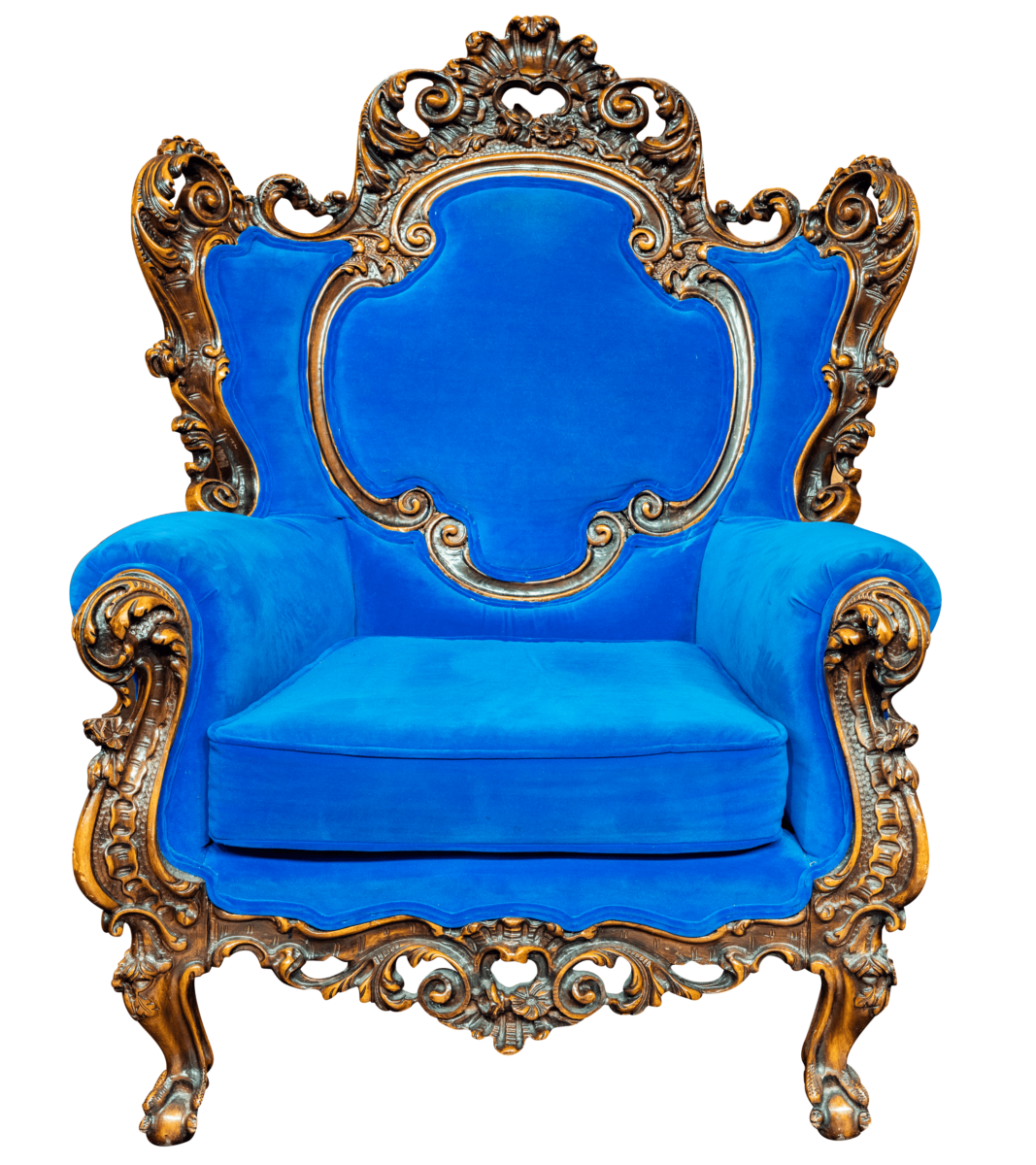 plush blue chair