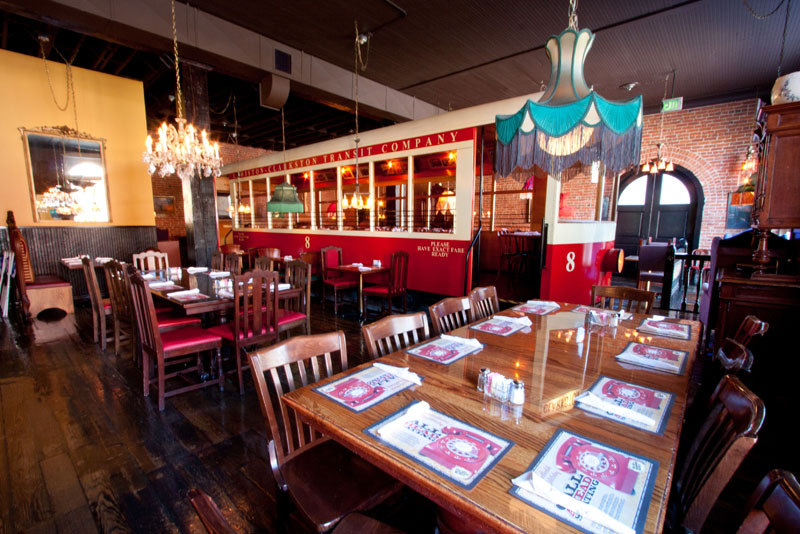 Spokane Old Spaghetti Factory seating and trolley