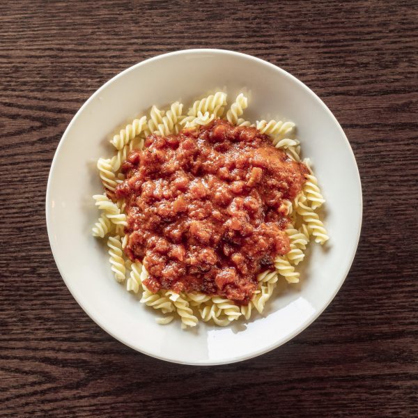 plate of gluten free pasta and sauce at The Old Spaghetti Factory