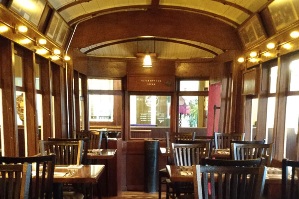 Tacoma Old Spaghetti Factory trolley seating